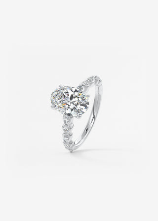Oval Solitaire With Raised Basket Gallery Lab Grown Diamond Engagement Ring