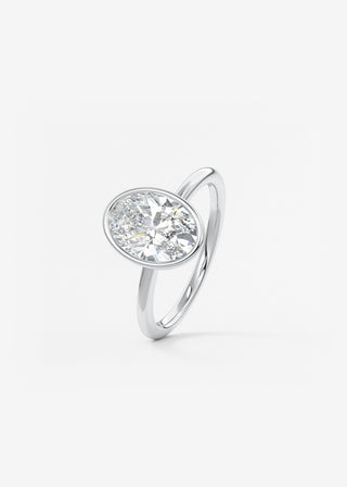 Oval Solitaire With Raised Basket Gallery Lab Grown Diamond Engagement Ring
