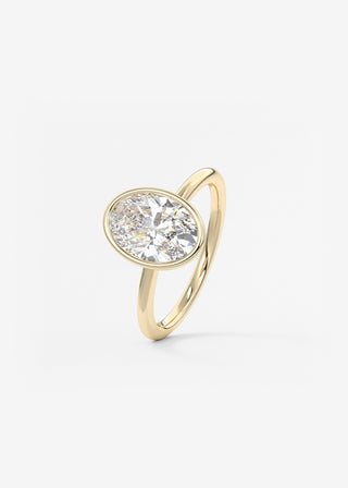 Oval Solitaire With Raised Basket Gallery Lab Grown Diamond Engagement Ring