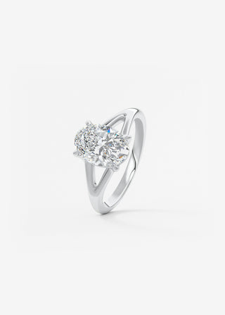 Oval Solitaire With Raised Basket Gallery Lab Grown Diamond Engagement Ring