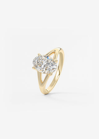 Oval Solitaire With Raised Basket Gallery Lab Grown Diamond Engagement Ring