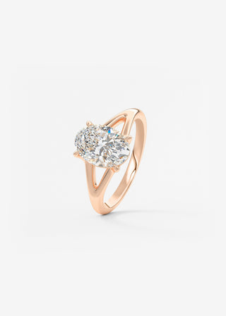 Oval Solitaire With Raised Basket Gallery Lab Grown Diamond Engagement Ring