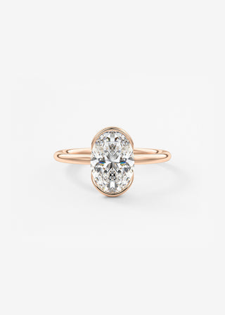 Oval Solitaire With Raised Basket Gallery Lab Grown Diamond Engagement Ring