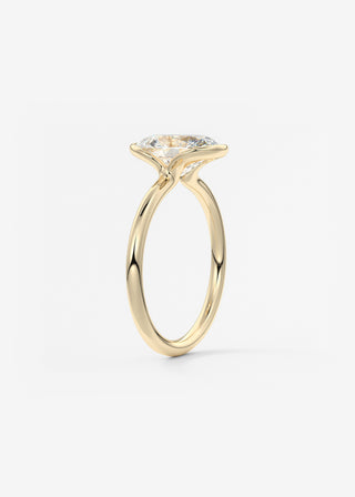 Oval Solitaire With Raised Basket Gallery Lab Grown Diamond Engagement Ring