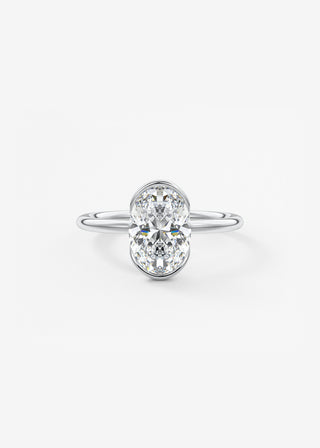 Oval Solitaire With Raised Basket Gallery Lab Grown Diamond Engagement Ring