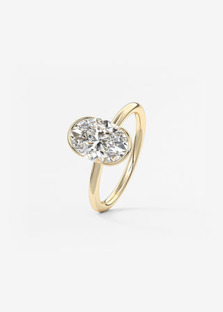 Oval Solitaire With Raised Basket Gallery Lab Grown Diamond Engagement Ring