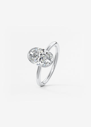Oval Solitaire With Raised Basket Gallery Lab Grown Diamond Engagement Ring