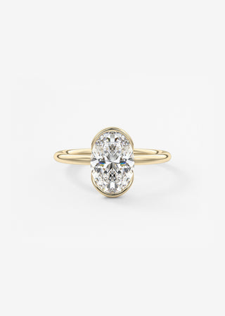 Oval Solitaire With Raised Basket Gallery Lab Grown Diamond Engagement Ring