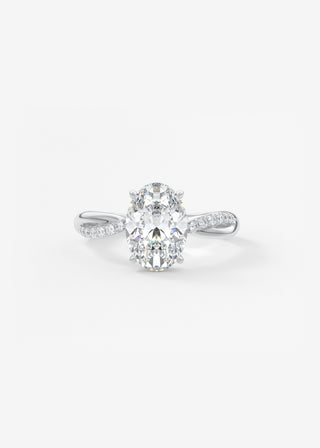 Oval Solitaire With Raised Basket Gallery Lab Grown Diamond Engagement Ring
