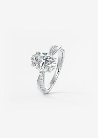 Oval Solitaire With Raised Basket Gallery Lab Grown Diamond Engagement Ring