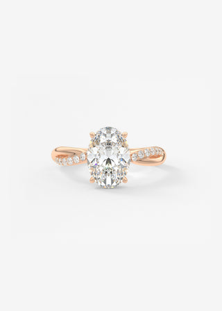 Oval Solitaire With Raised Basket Gallery Lab Grown Diamond Engagement Ring