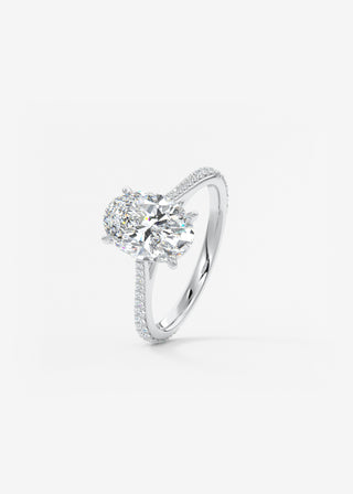Oval Solitaire With Raised Basket Gallery Lab Grown Diamond Engagement Ring