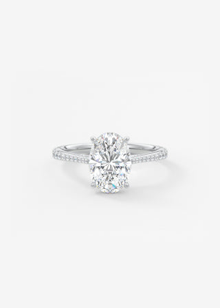 Oval Solitaire With Raised Basket Gallery Lab Grown Diamond Engagement Ring