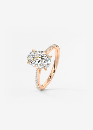 Oval Solitaire With Raised Basket Gallery Lab Grown Diamond Engagement Ring