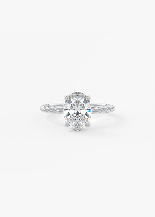 Oval Solitaire With Raised Basket Gallery Lab Grown Diamond Engagement Ring