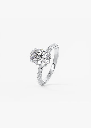 Oval Solitaire With Raised Basket Gallery Lab Grown Diamond Engagement Ring