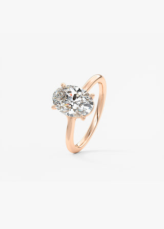 Oval Solitaire With Raised Basket Gallery Lab Grown Diamond Engagement Ring
