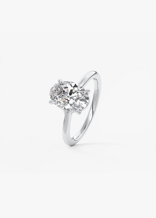 Oval Solitaire With Raised Basket Gallery Lab Grown Diamond Engagement Ring
