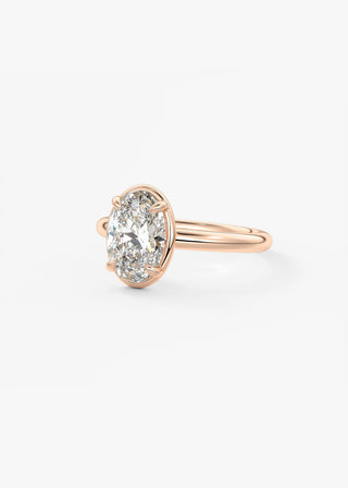 Oval Solitaire With Raised Basket Gallery Lab Grown Diamond Engagement Ring
