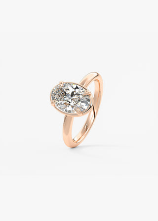 Oval Solitaire With Raised Basket Gallery Lab Grown Diamond Engagement Ring