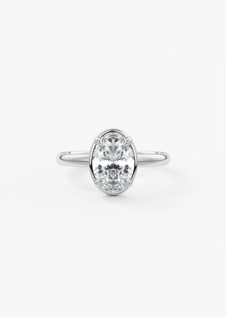 Oval Solitaire With Raised Basket Gallery Lab Grown Diamond Engagement Ring