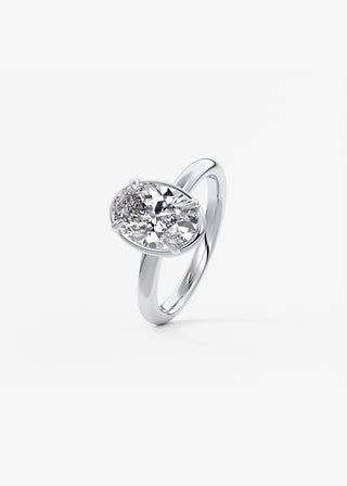 Oval Solitaire With Raised Basket Gallery Lab Grown Diamond Engagement Ring