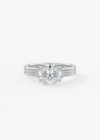Oval Solitaire With Raised Basket Gallery Lab Grown Diamond Engagement Ring