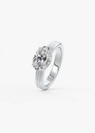Oval Solitaire With Raised Basket Gallery Lab Grown Diamond Engagement Ring