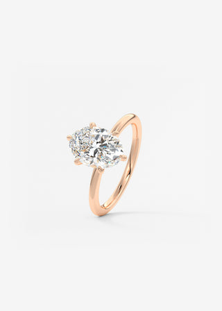 Oval Solitaire With Raised Basket Gallery Lab Grown Diamond Engagement Ring