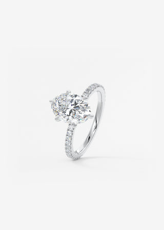 Oval Solitaire With Raised Basket Gallery Lab Grown Diamond Engagement Ring