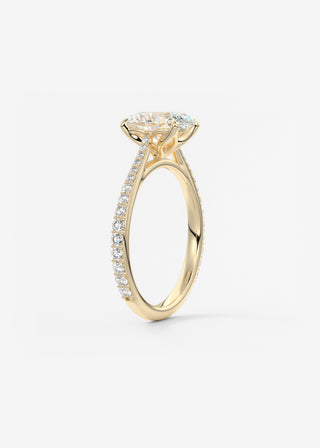 Oval Solitaire With Raised Basket Gallery Lab Grown Diamond Engagement Ring