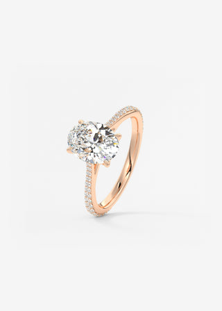 Oval Solitaire With Raised Basket Gallery Lab Grown Diamond Engagement Ring