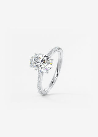 Oval Solitaire With Raised Basket Gallery Lab Grown Diamond Engagement Ring