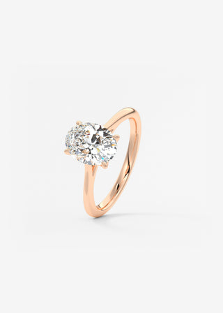 Oval Solitaire With Raised Basket Gallery Lab Grown Diamond Engagement Ring
