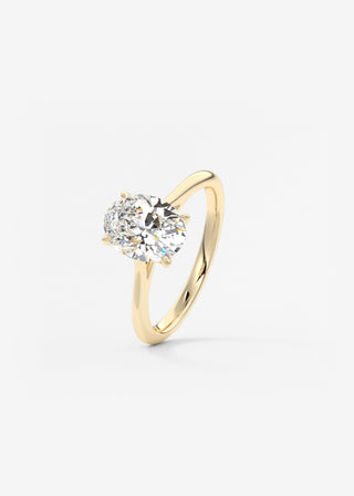 Oval Solitaire With Raised Basket Gallery Lab Grown Diamond Engagement Ring