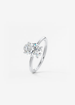 Oval Solitaire With Raised Basket Gallery Lab Grown Diamond Engagement Ring