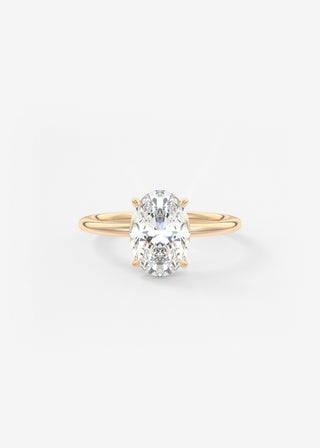 Oval Solitaire With Raised Basket Gallery Lab Grown Diamond Engagement Ring