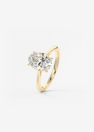 Oval Solitaire With Raised Basket Gallery Lab Grown Diamond Engagement Ring