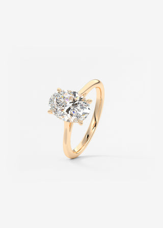 Oval Solitaire With Raised Basket Gallery Lab Grown Diamond Engagement Ring