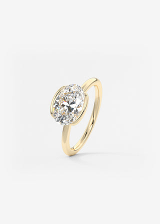 Oval Solitaire With Raised Basket Gallery Lab Grown Diamond Engagement Ring
