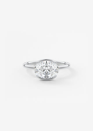 Oval Solitaire With Raised Basket Gallery Lab Grown Diamond Engagement Ring