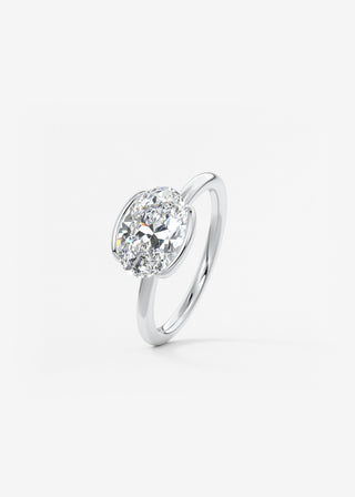 Oval Solitaire With Raised Basket Gallery Lab Grown Diamond Engagement Ring
