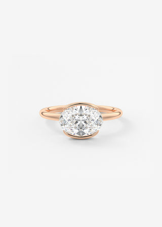 Oval Solitaire With Raised Basket Gallery Lab Grown Diamond Engagement Ring