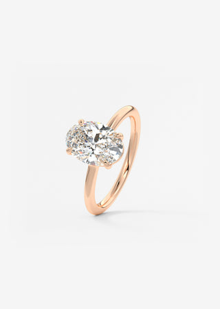 Oval Solitaire With Raised Basket Gallery Lab Grown Diamond Engagement Ring