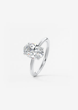Oval Solitaire With Raised Basket Gallery Lab Grown Diamond Engagement Ring