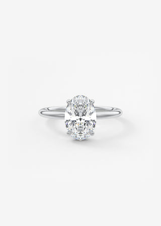 Oval Solitaire With Raised Basket Gallery Lab Grown Diamond Engagement Ring