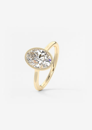 Oval Solitaire With Raised Basket Gallery Lab Grown Diamond Engagement Ring