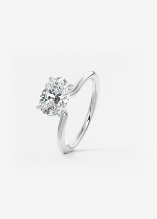 Oval Solitaire With Raised Basket Gallery Lab Grown Diamond Engagement Ring