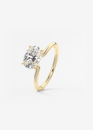 Oval Solitaire With Raised Basket Gallery Lab Grown Diamond Engagement Ring