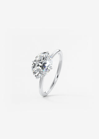 Oval Solitaire With Raised Basket Gallery Lab Grown Diamond Engagement Ring